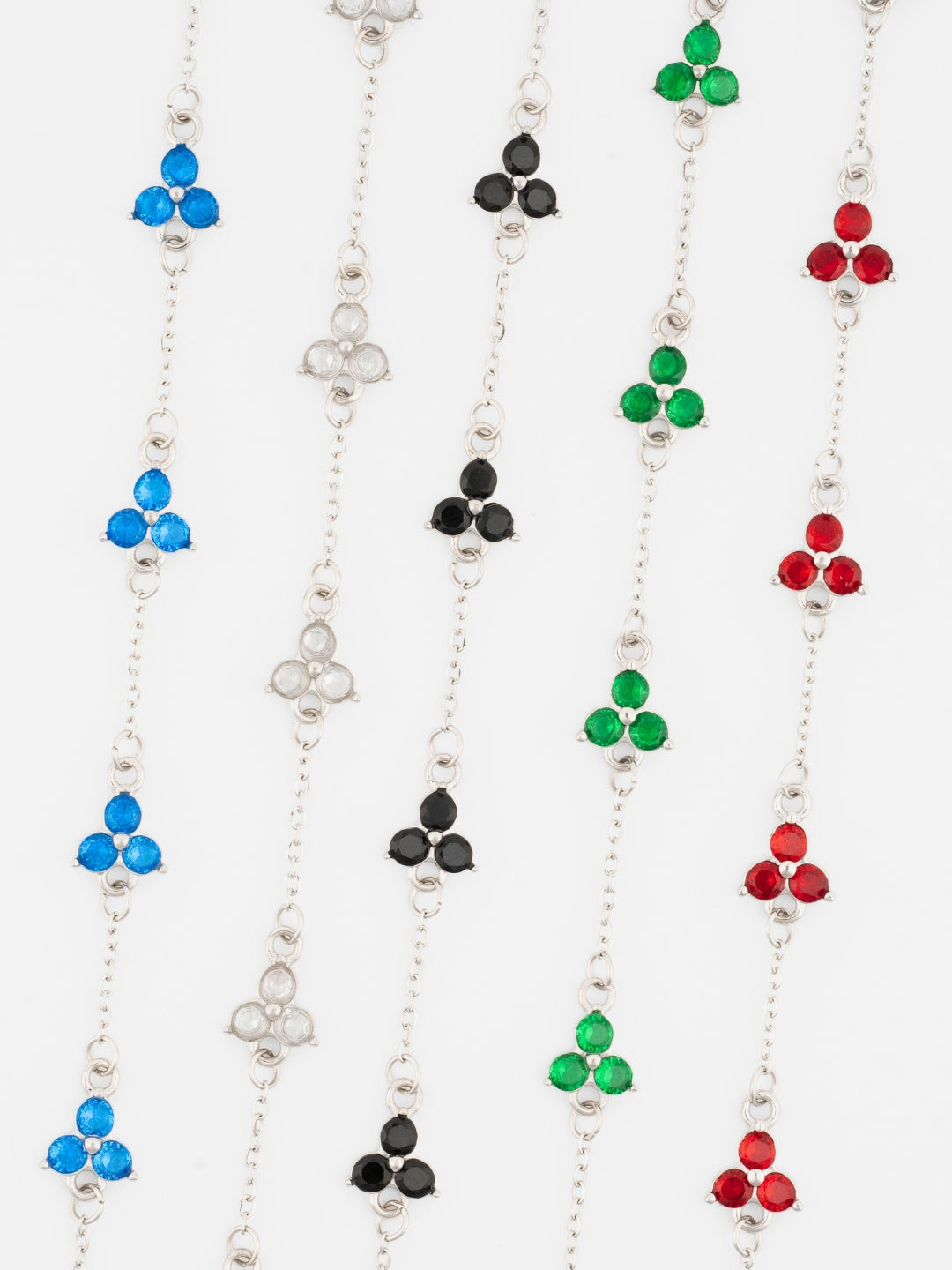 PULSERA DE TRÉBOL ROJO | Plata