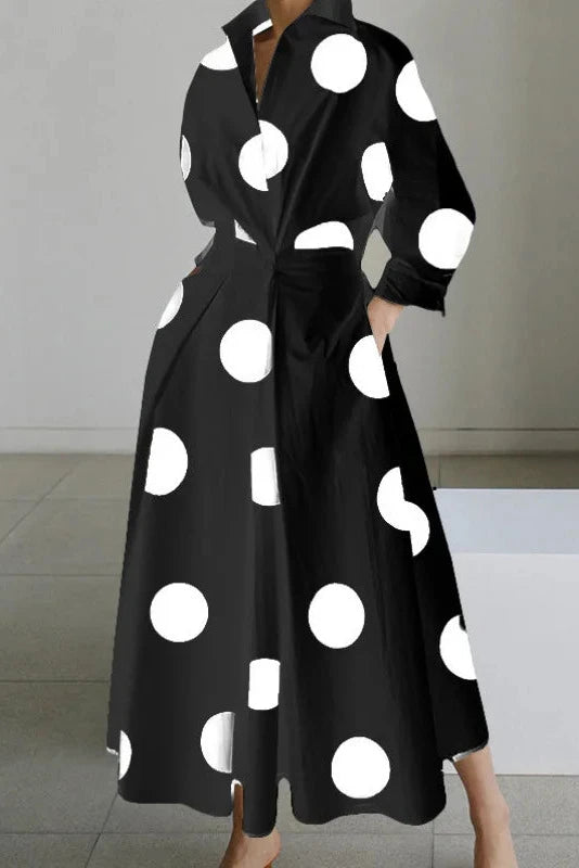 AV | Vestido fluido con escote en V y manga tres cuartos