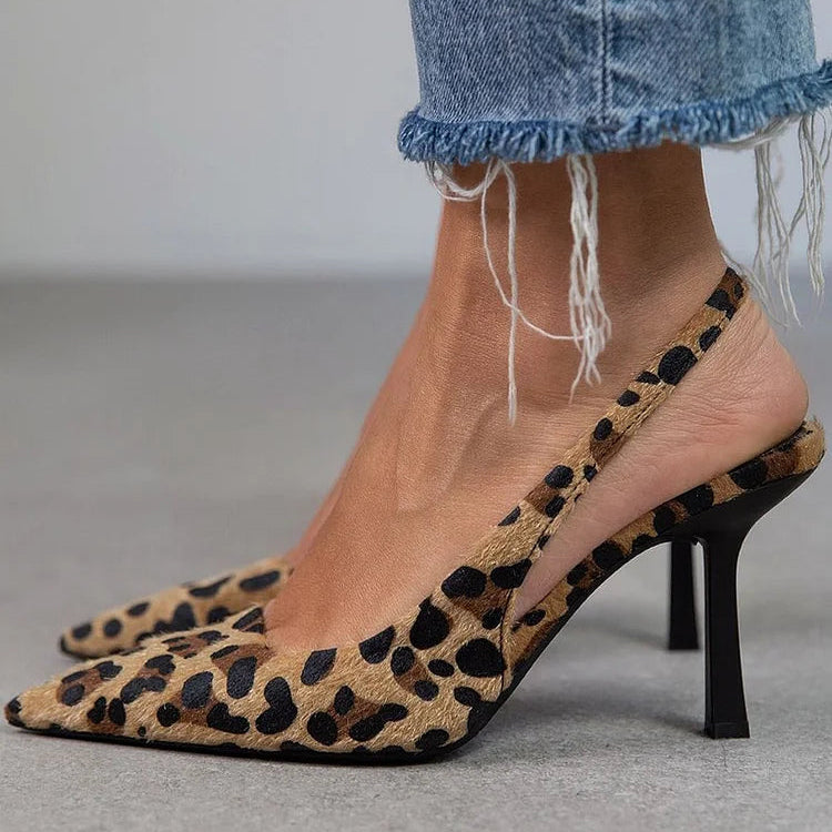 Dulce™ | Zapatos de tacón D’Orsay con estampado de leopardo