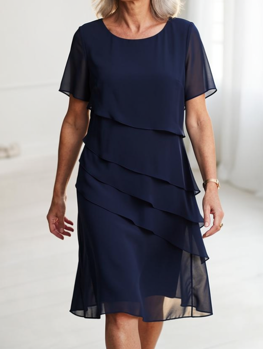 Julieta – Vestido elegante fluido con volantes