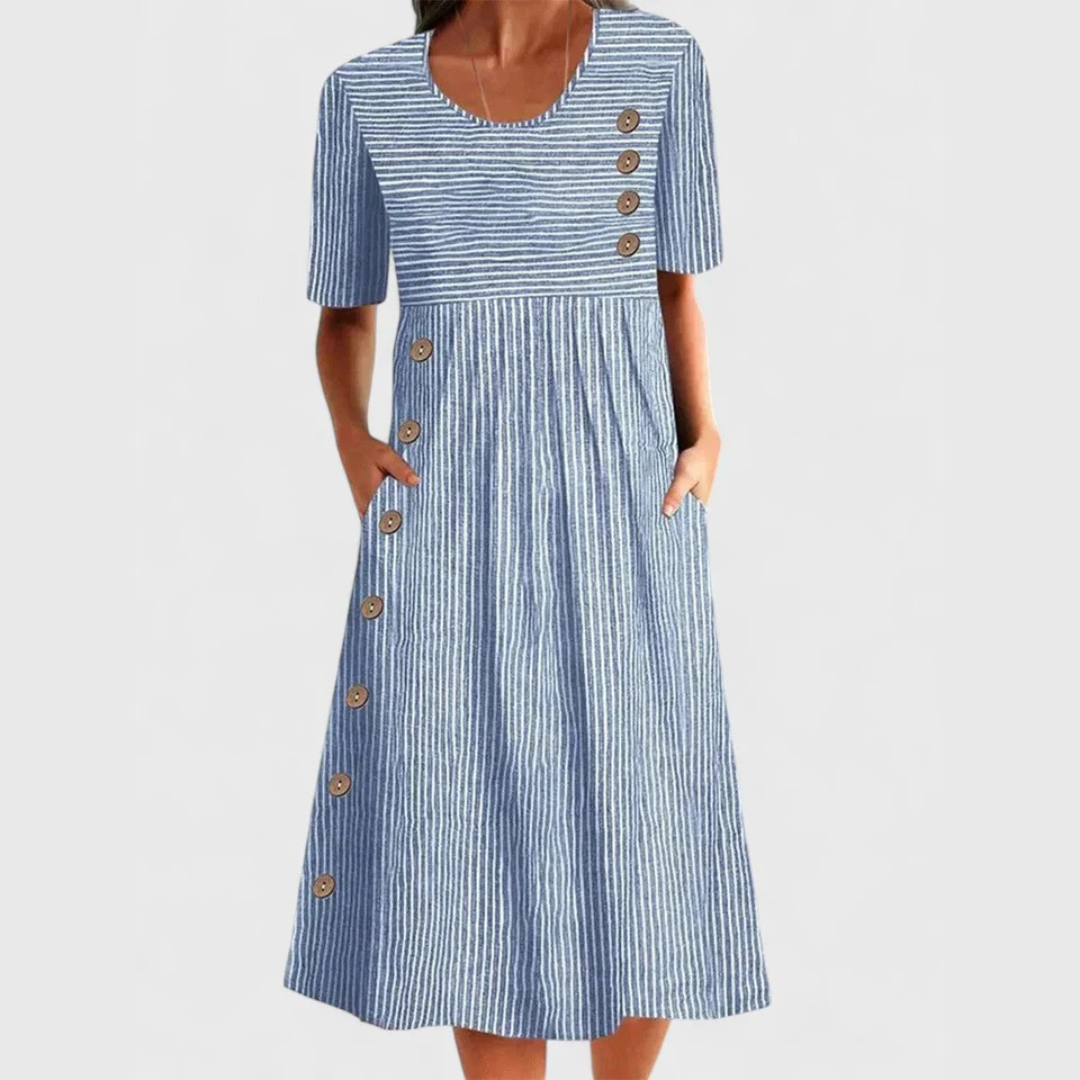 Clara | Vestido Midi de Rayas