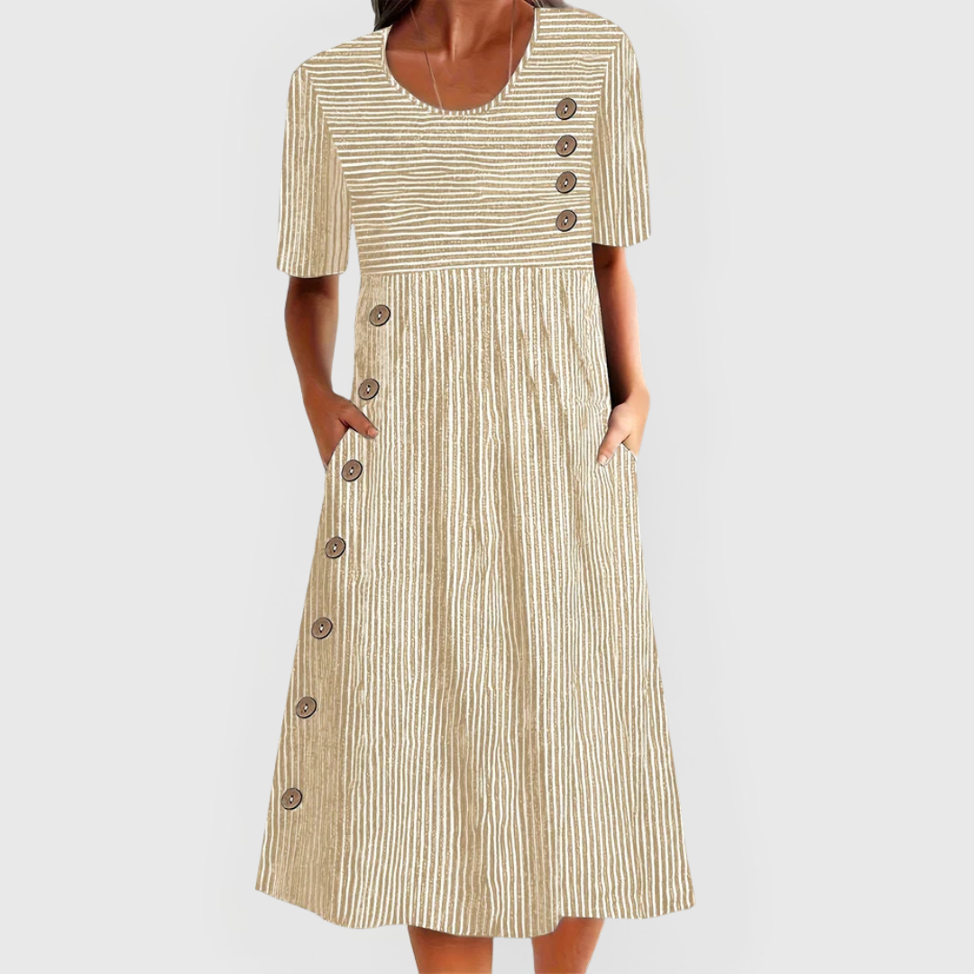 Clara | Vestido Midi de Rayas