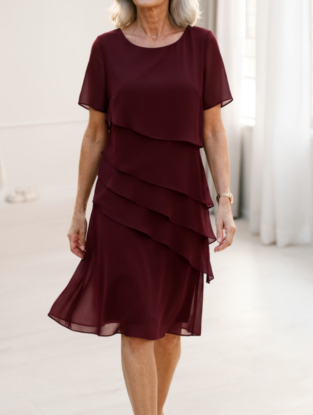 Julieta – Vestido elegante fluido con volantes