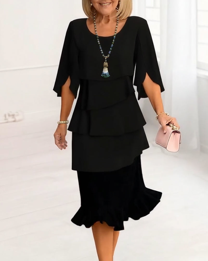Sofia – Vestido elegante fluido con volantes