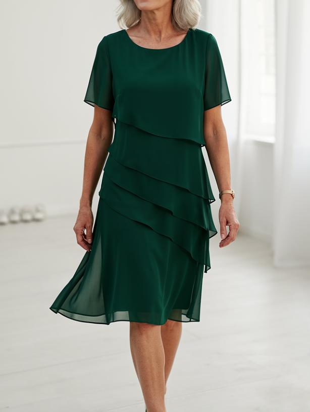 Julieta – Vestido elegante fluido con volantes