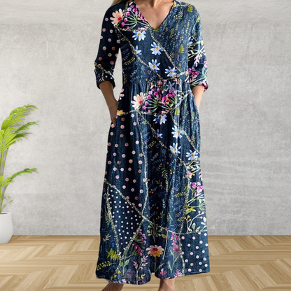 Yulya™ | Elegante Vestido Midi con Estampado Floral