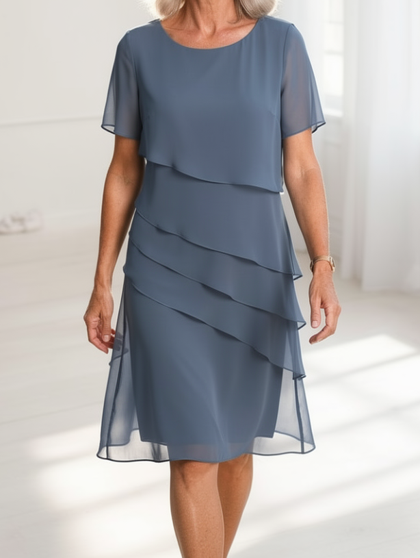 Julieta – Vestido elegante fluido con volantes