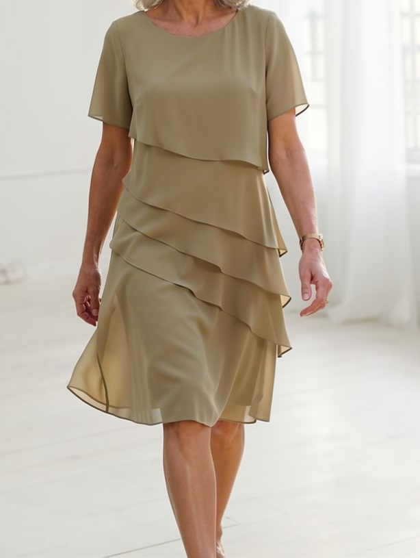 Julieta – Vestido elegante fluido con volantes