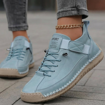 Gisela - Zapatillas ortopédicas cómodas de efecto piel