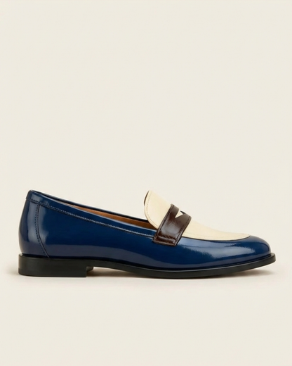 Amalia - Mocasines elegantes con diseño bicolor
