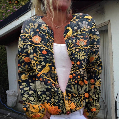 Sarah - Chaleco de punto vintage con estampado floral