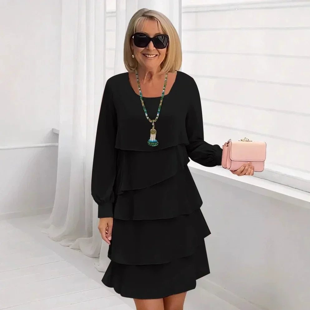 Marta – Vestido elegante fluido con volantes