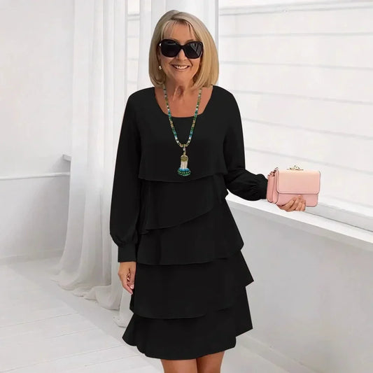 Marta – Vestido elegante fluido con volantes