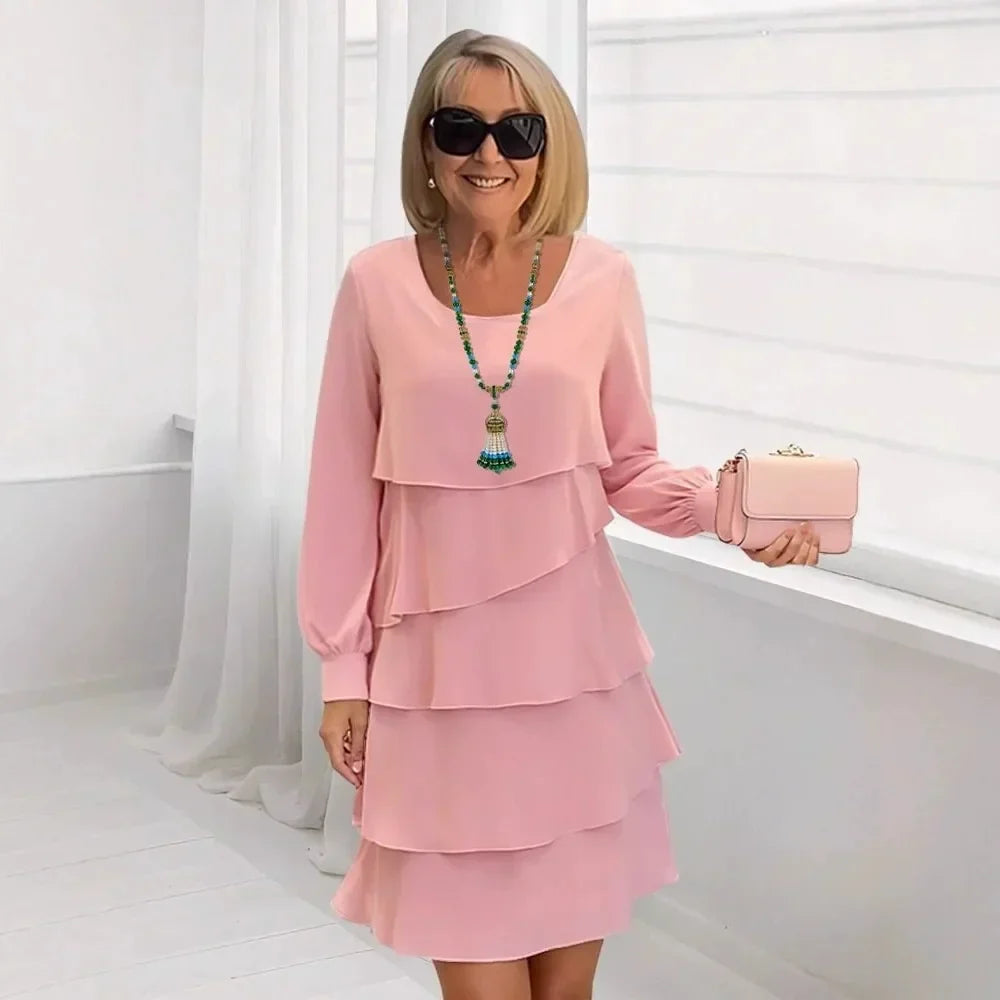 Marta – Vestido elegante fluido con volantes