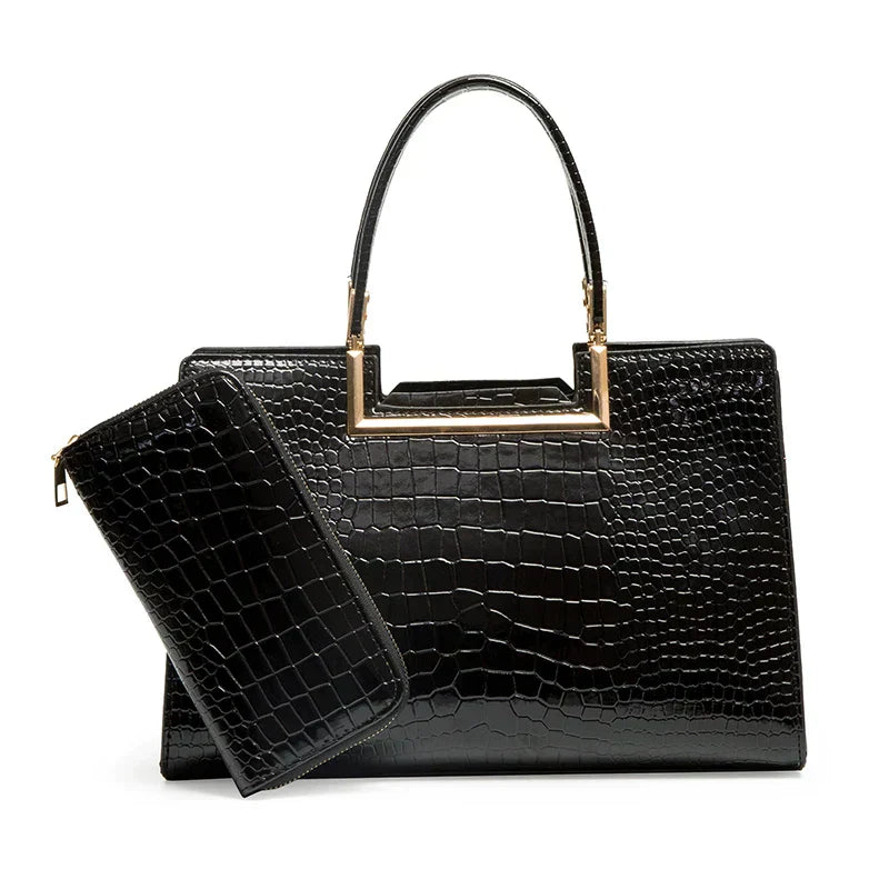 Mussa | Conjunto de bolso y cartera de piel.