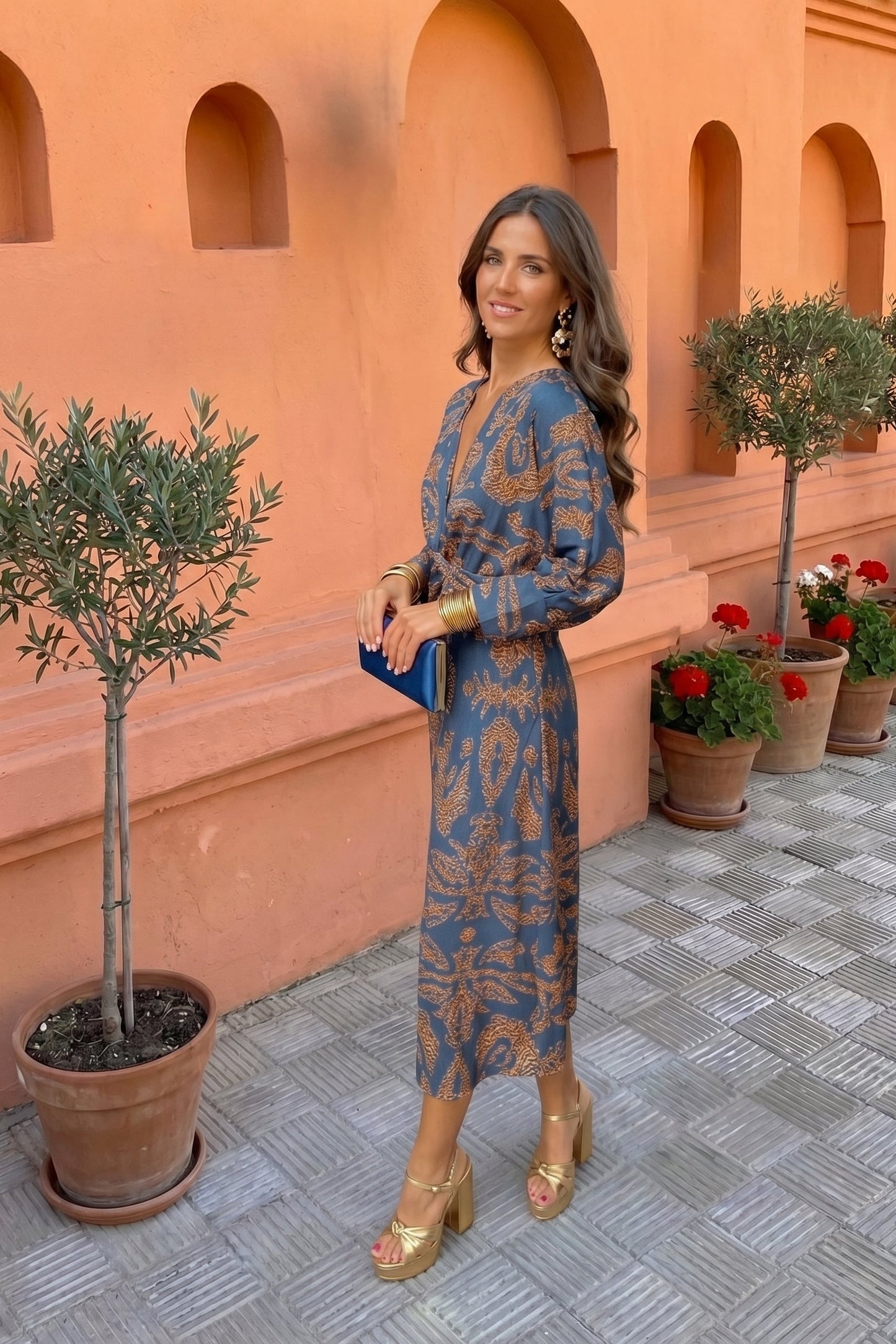 Silvia™ | Vestido midi con estampado