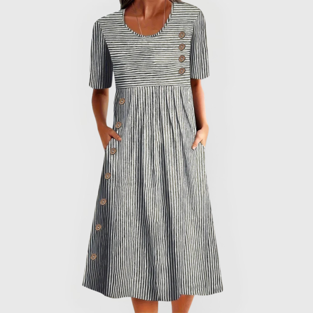 Clara | Vestido Midi de Rayas
