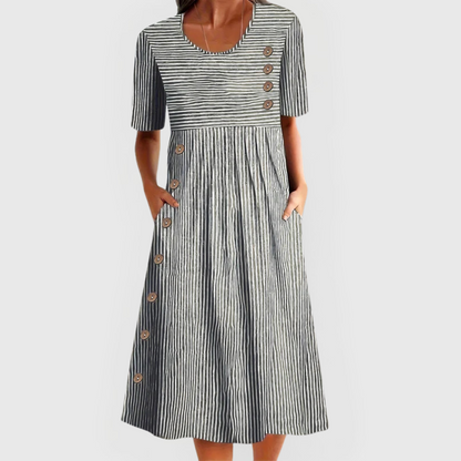 Clara | Vestido Midi de Rayas