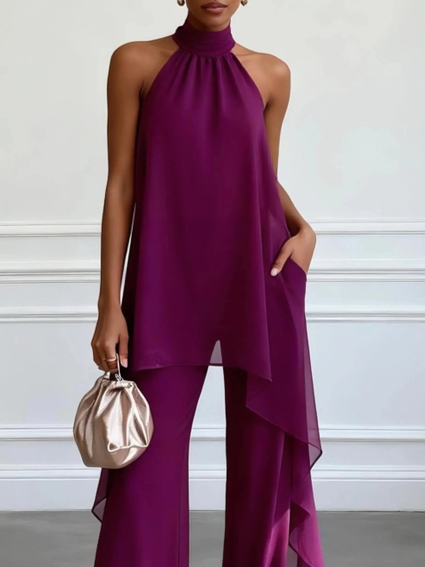 Violeta | Conjunto Elegante Halter con Pantalones