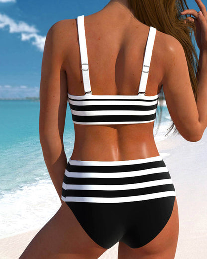 Martina™ | Bikini de rayas de cintura alta
