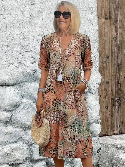 Véronique – Vestido midi fluido elegante