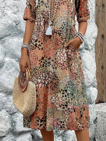 Véronique – Vestido midi fluido elegante