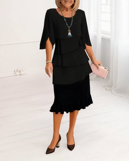 Sofia – Vestido elegante fluido con volantes