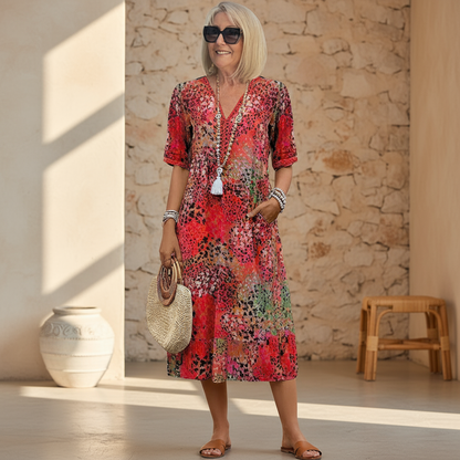 Véronique – Vestido midi fluido elegante