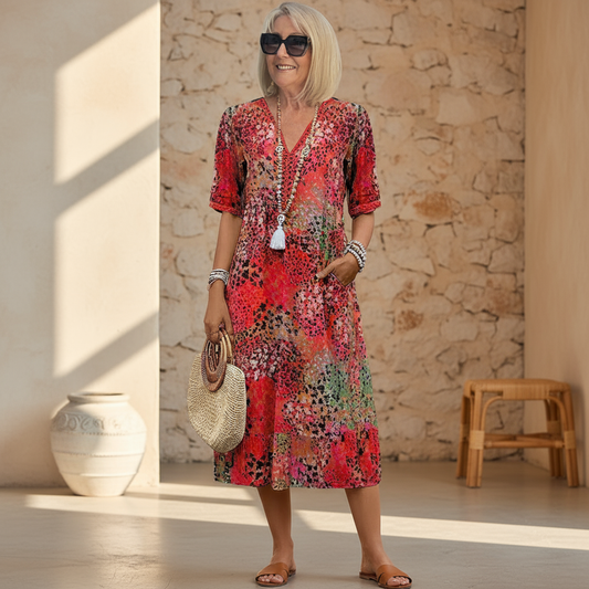 Véronique – Vestido midi fluido elegante