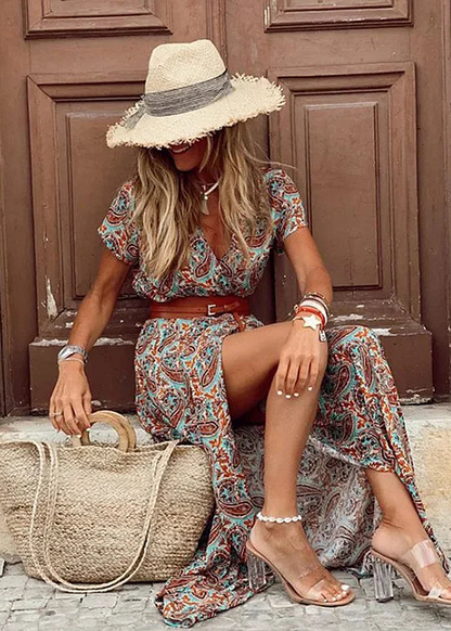 Maria Jose ™ – Vestido largo boho fluido con cinturón