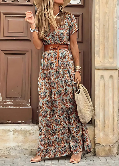 Maria Jose ™ – Vestido largo boho fluido con cinturón