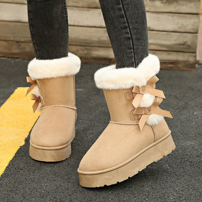 Lía - Botas de nieve con lazo y forro cálido