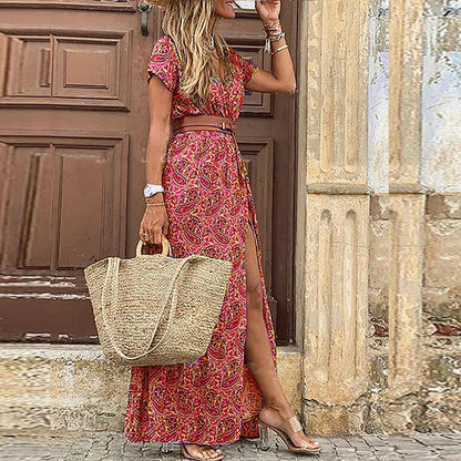 Maria Jose ™ – Vestido largo boho fluido con cinturón