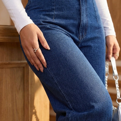 Jeans Mujer Cintura Alta Pierna Ancha
